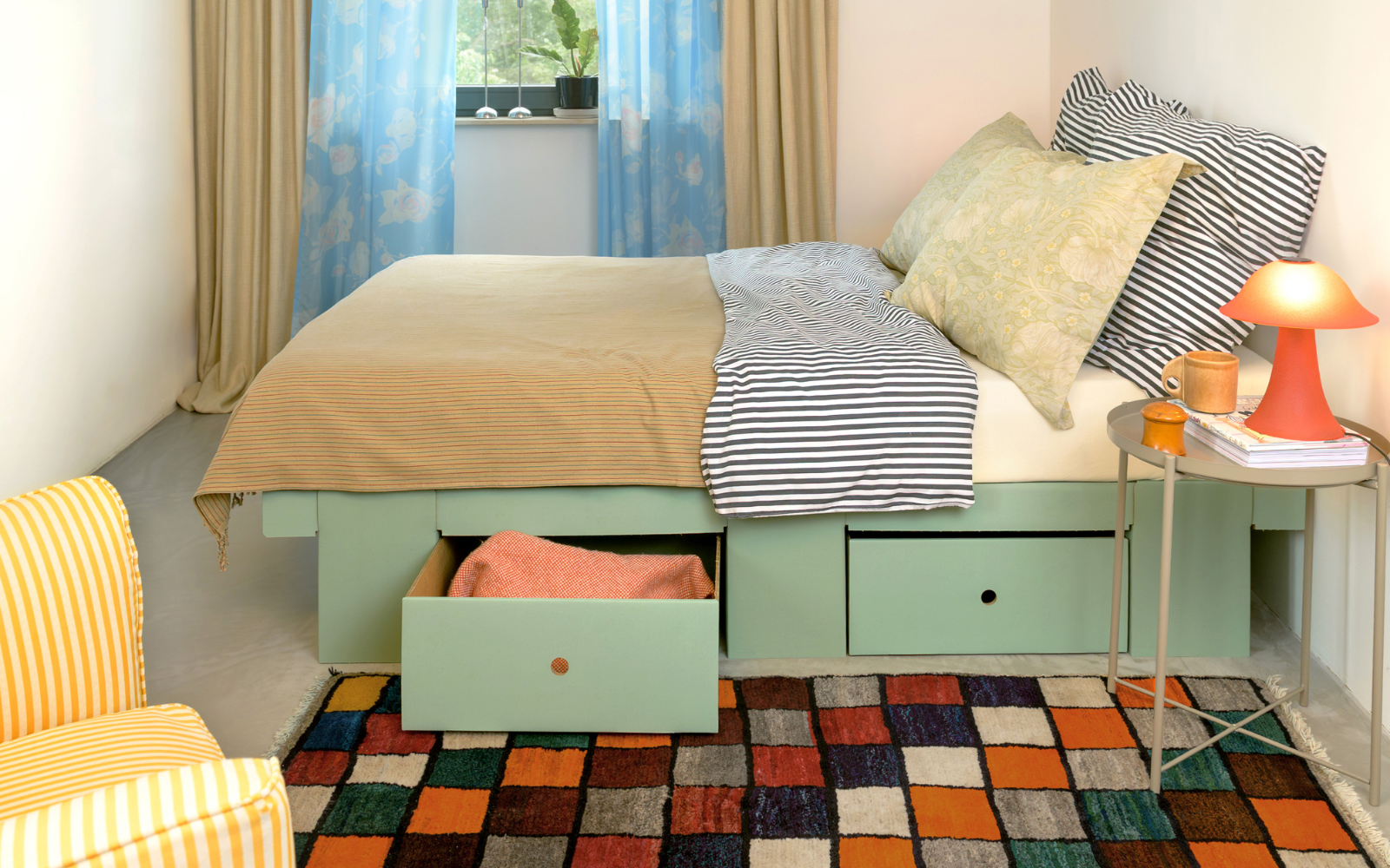 GRID Bett Farbe Salbei