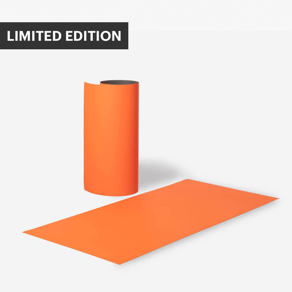 RIAB Linoleum Auflage für GRID Tisch Freisteller in orange