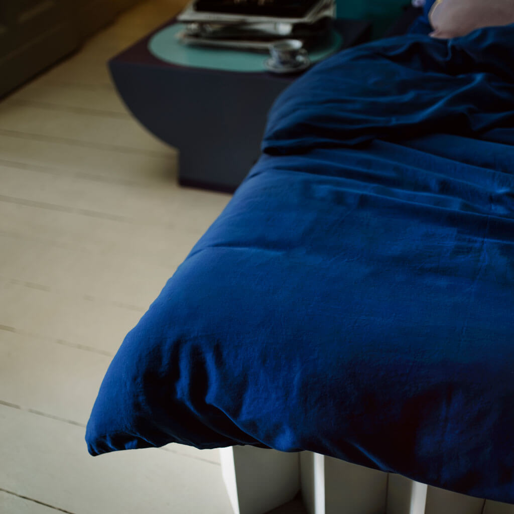 ROOM IN A BOX Bettwäsche aus Bio-Baumwolle in ultramarinblau