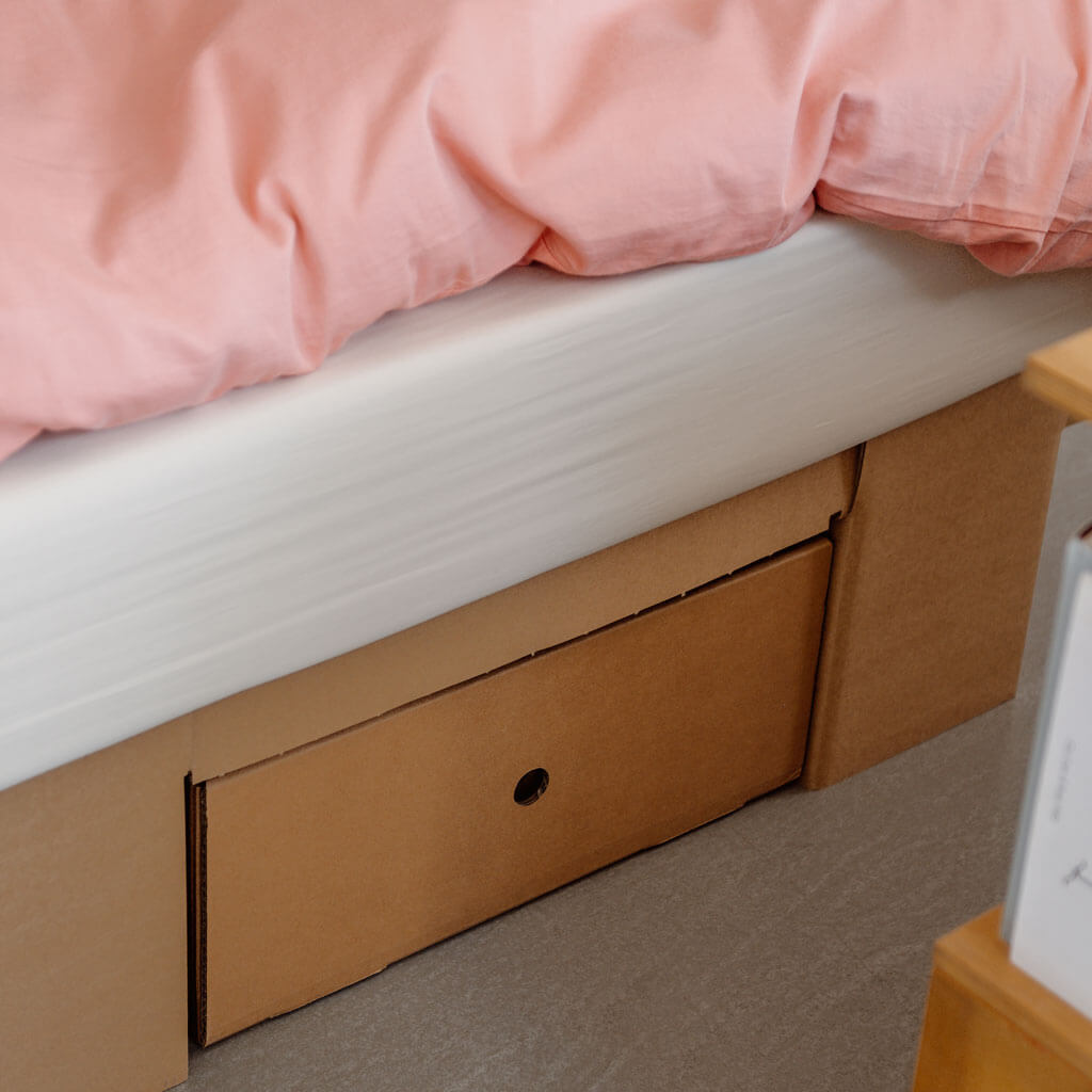 ROOM IN A BOX Stauraumbett Familienbett in naturbraun mit Schublade