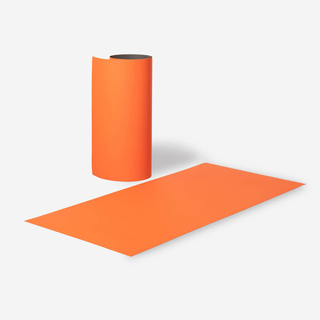 RIAB Linoleum Auflage für GRID Tisch Freisteller in orange