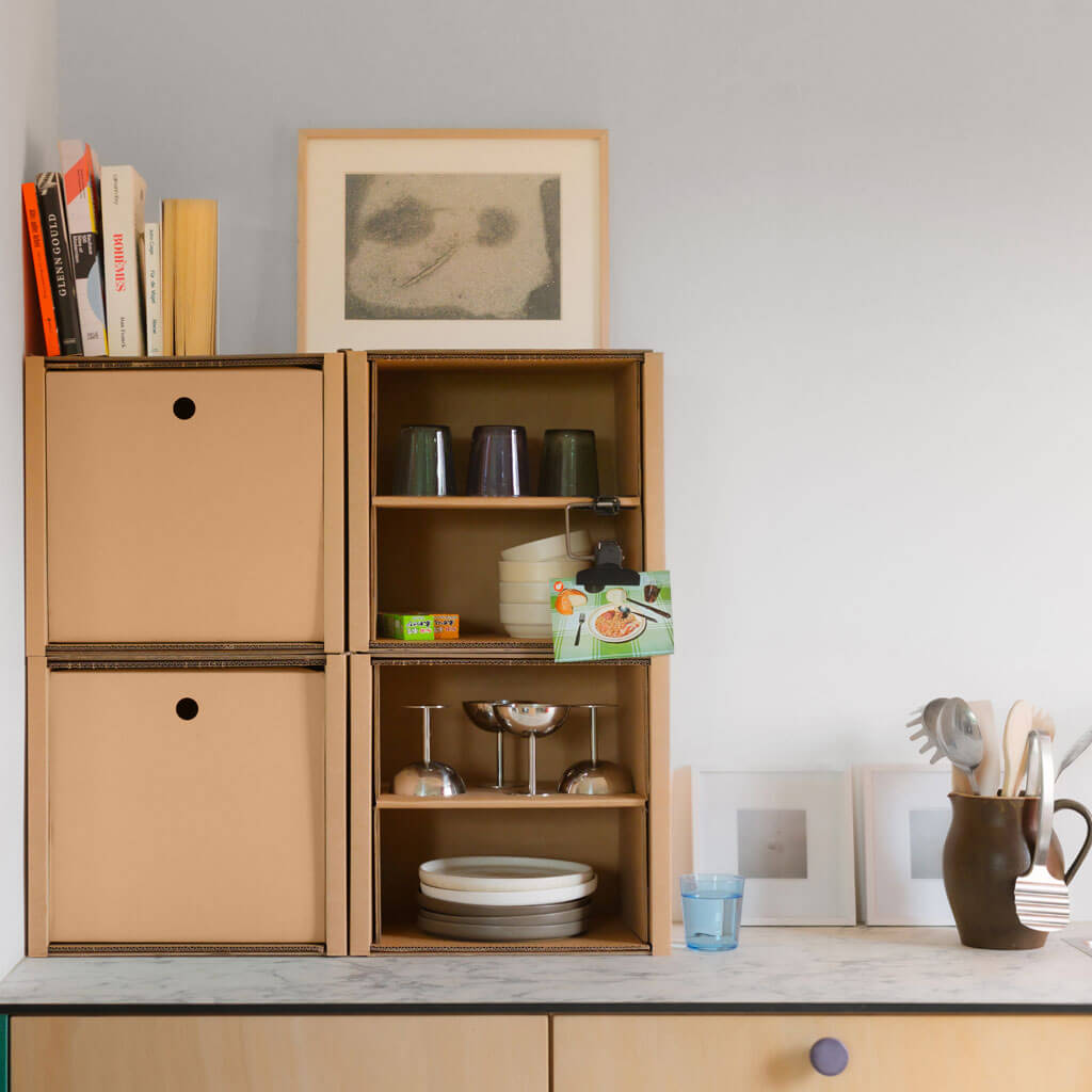 ROOM IN A BOX - Modulares Regalsystem 2x2 mit Schubladen in natur