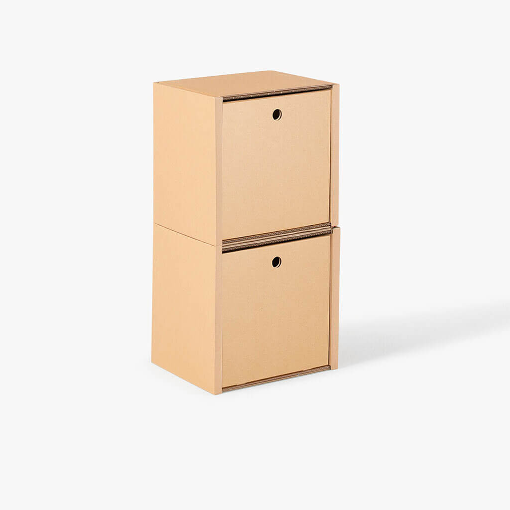 ROOM IN A BOX - Modulares Regal 2x1 mit 2 Schubladen natur